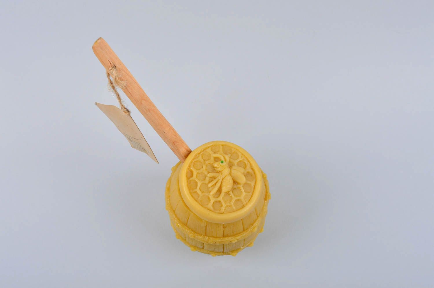 Handmade barrel for honey bowl for honey handmade tableware made of wax photo 8
