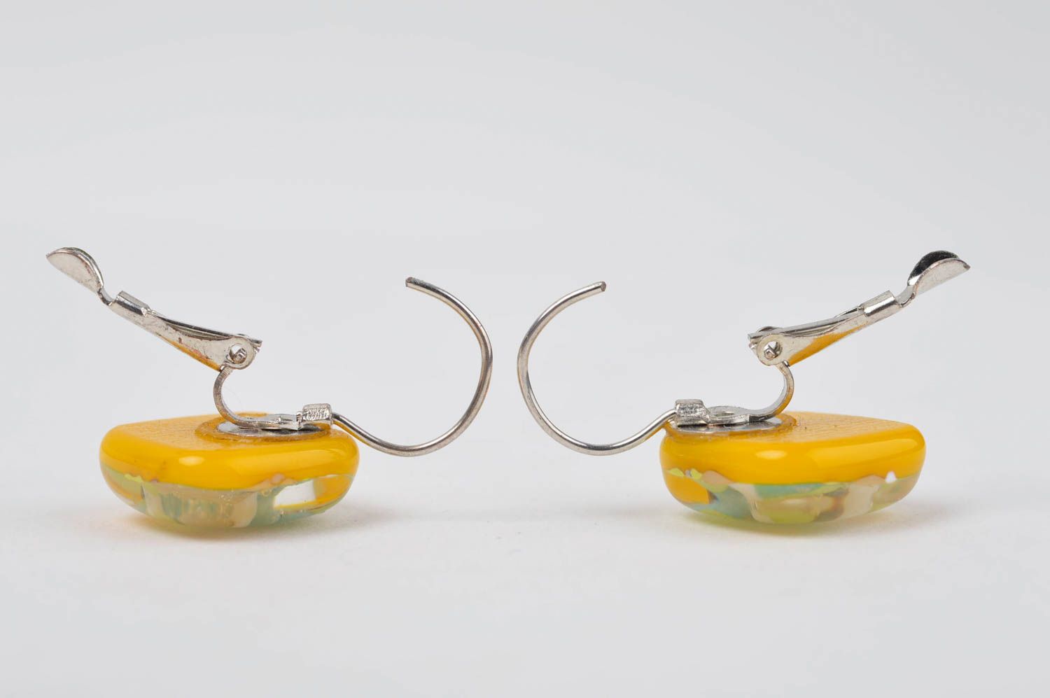 Handmade Designer Schmuck Accessoire für Frauen Fusing Glas Ohrringe grell foto 3