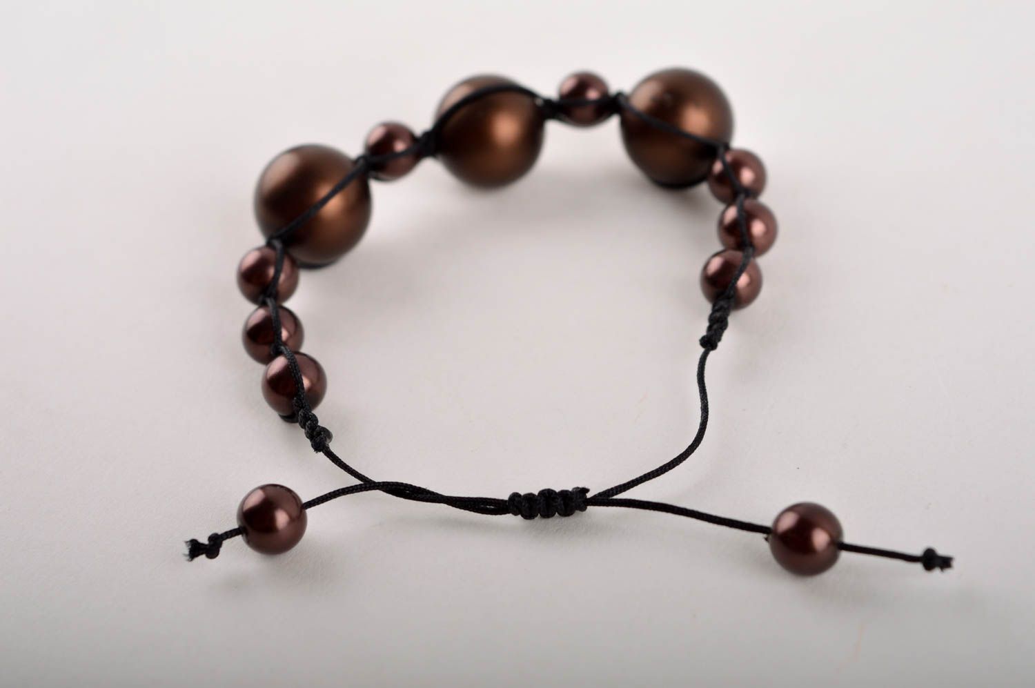 Bracelet tendance Bijou fait main perles plastiques couleur de café Cadeau femme photo 4