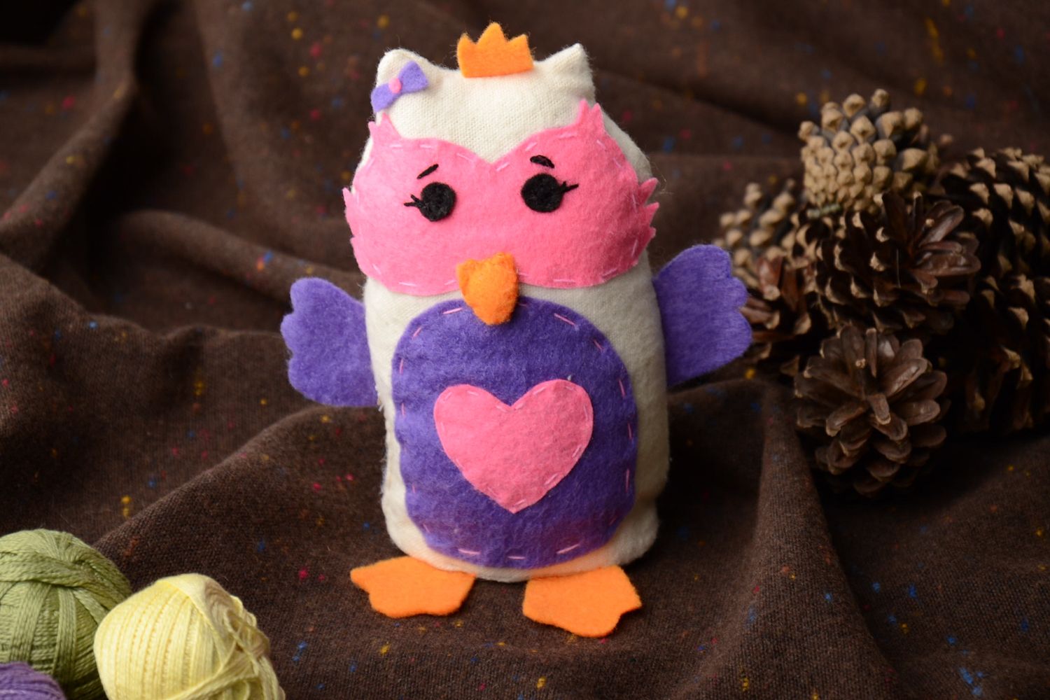 Handmade felt toy Owl photo 1