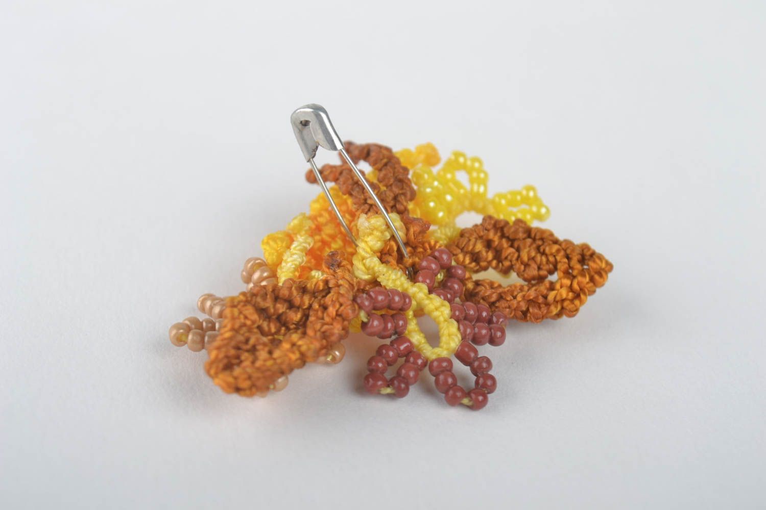 Beautiful handmade woven flower brooch designer brooch pin gifts for her photo 2