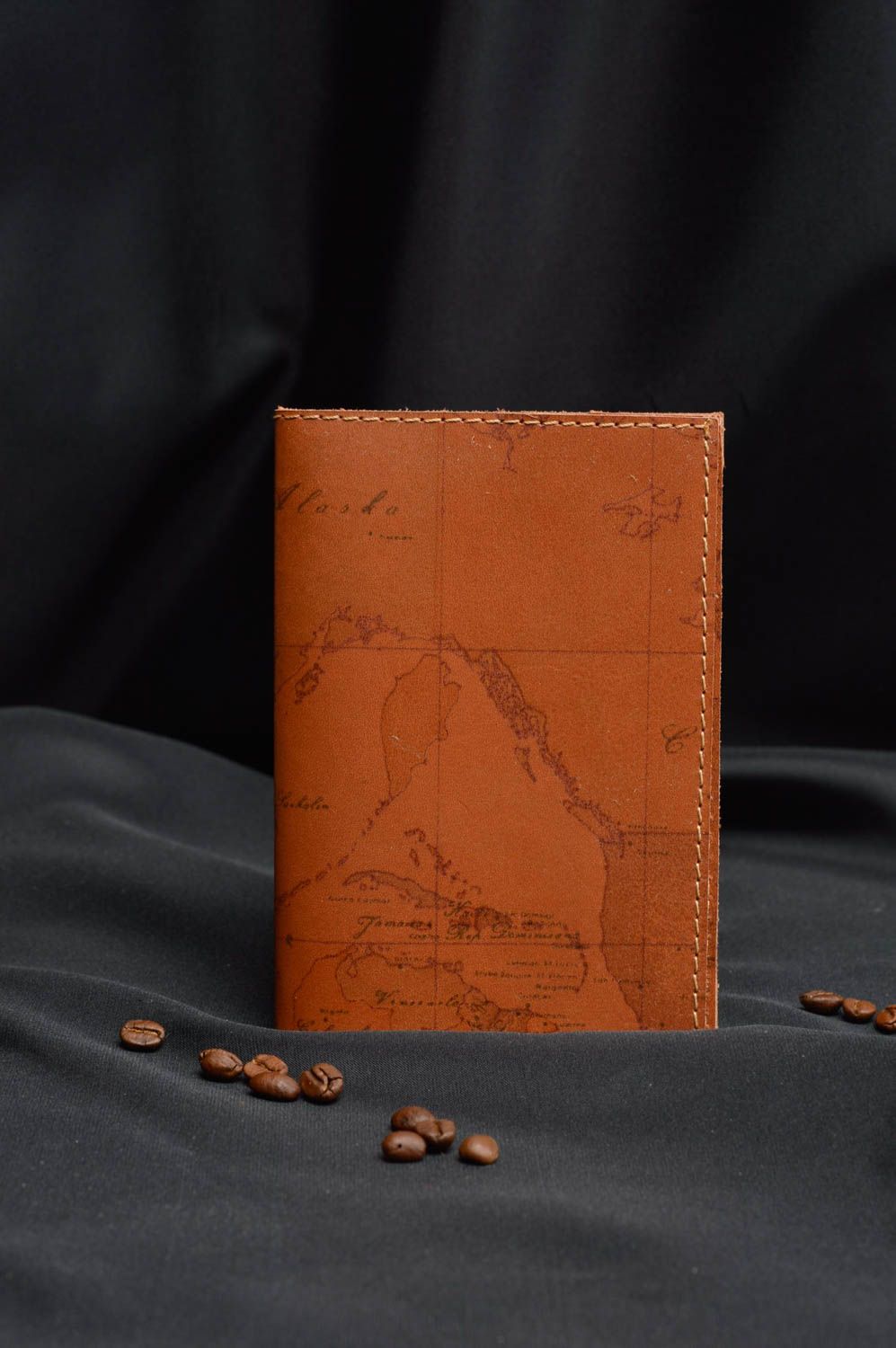 Étui pour passeport en cuir fait main marron accessoire original Carte photo 1