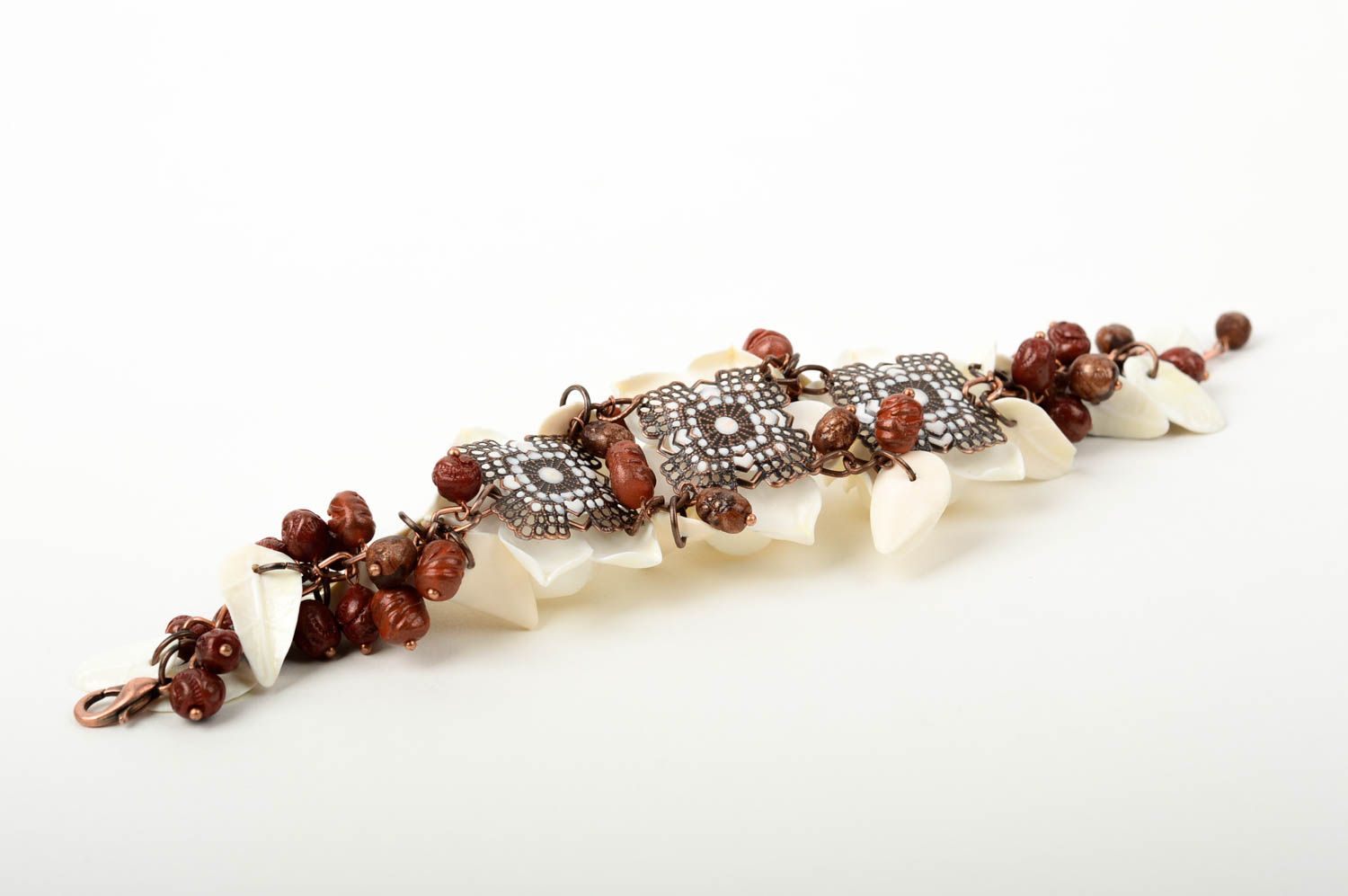 Homemade flower bracelet polymer clay designer jewelry fashion accessories photo 3