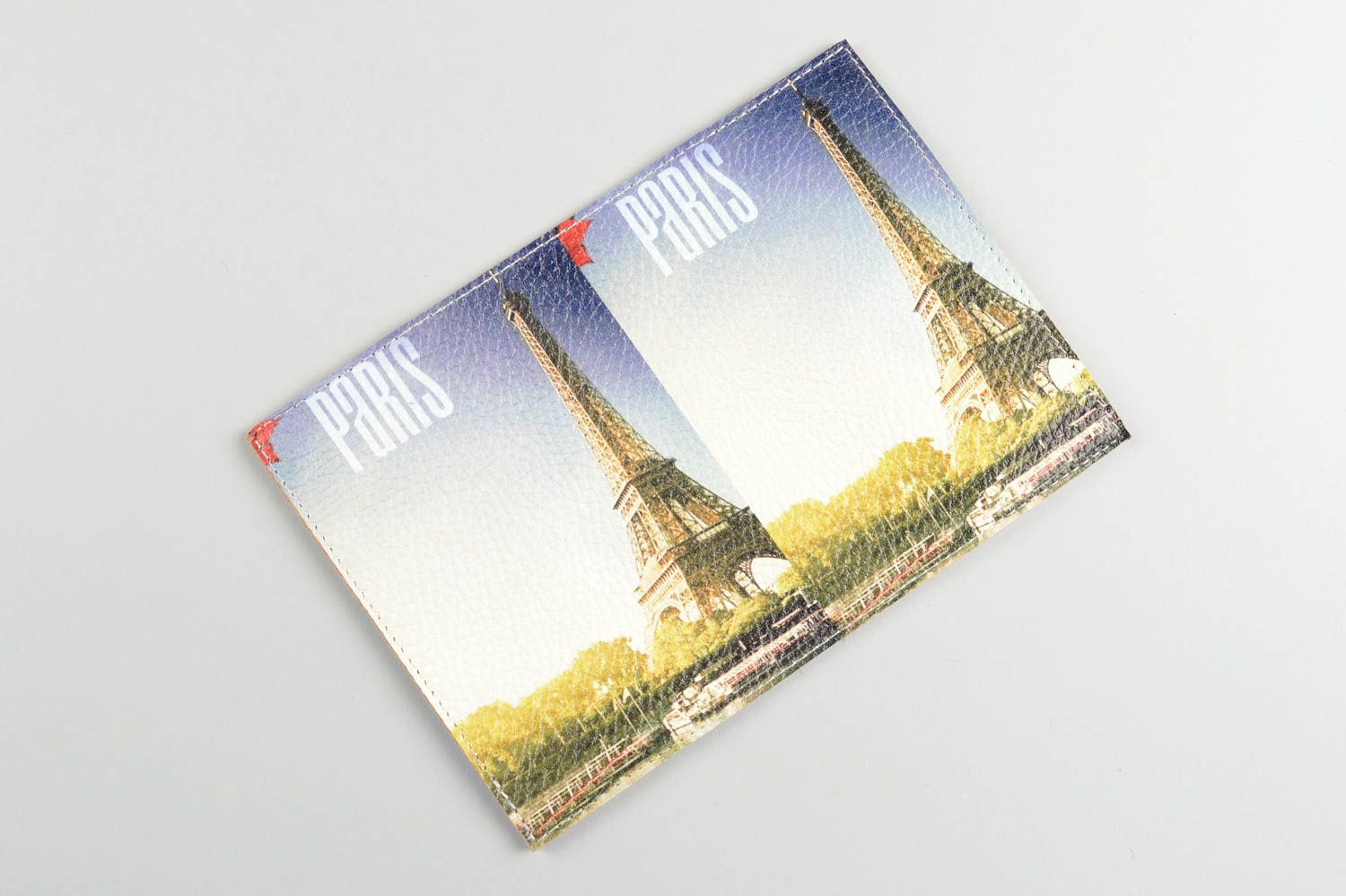 Handmade Ausweis Schutzhülle Leder Accessoire Reisepass Cover Frankreich foto 2