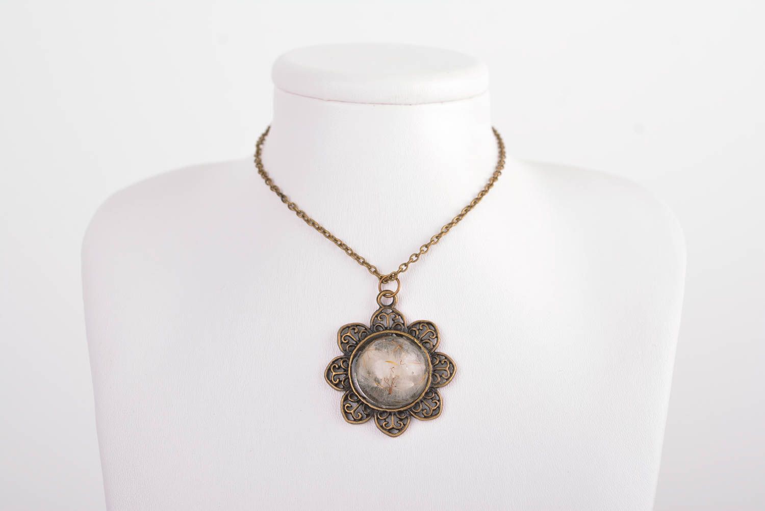 Handmade pendant unusual pendant designer accessory for girls epoxy jewelry photo 2