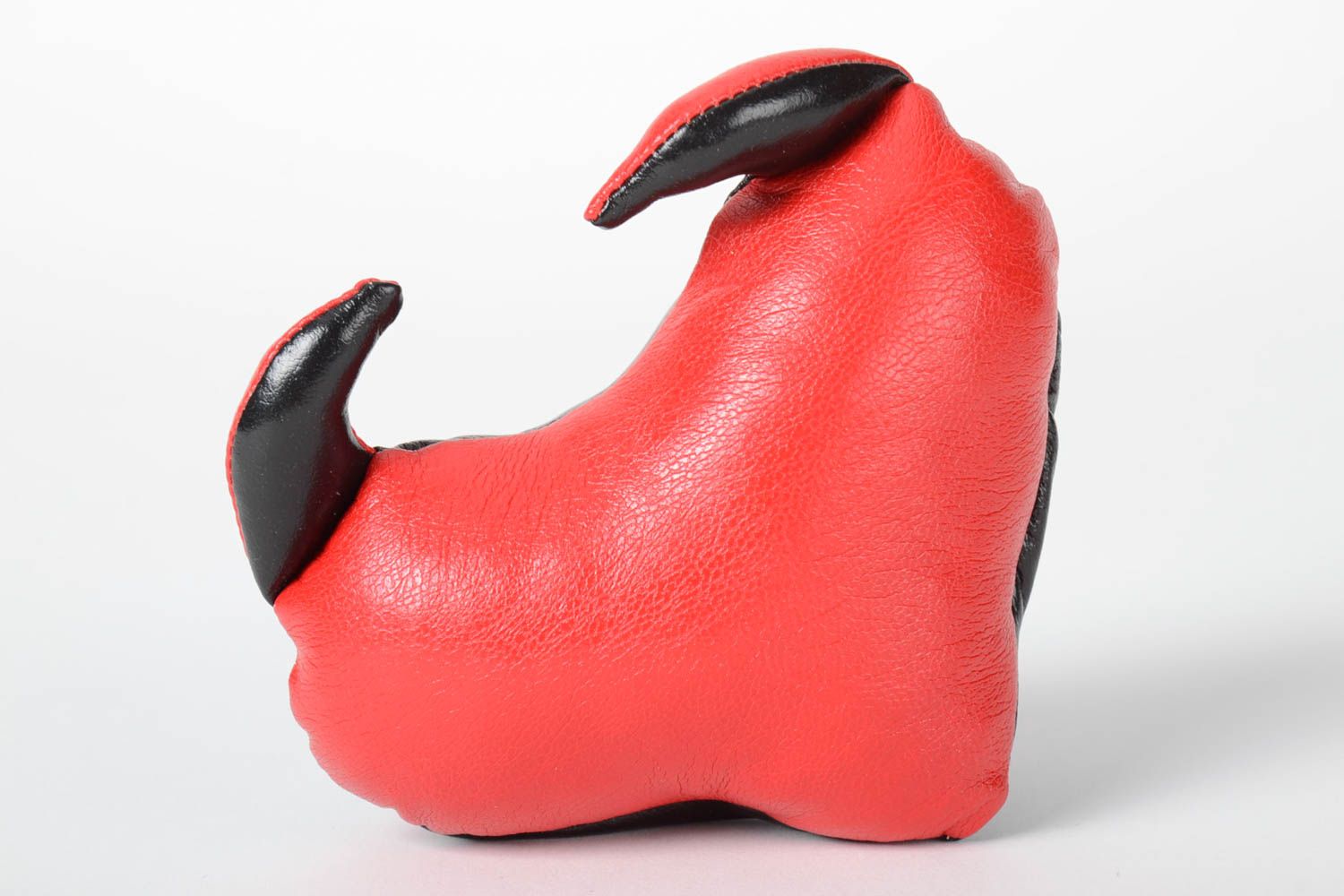 Handmade schwarzes Kuscheltier Herz aus Leder Haus Deko kreatives Spielzeug  foto 4