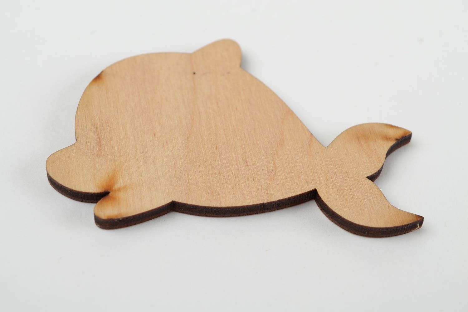 Handmade Figur zum Bemalen klein Holz Rohling Miniatur Figur Delfin mit Schleife foto 5