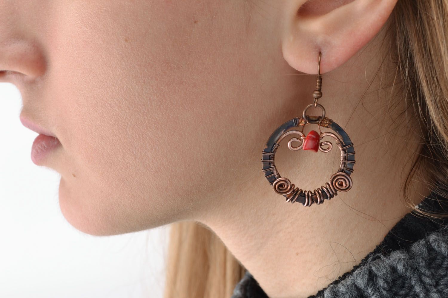 Earrings made of copper photo 4