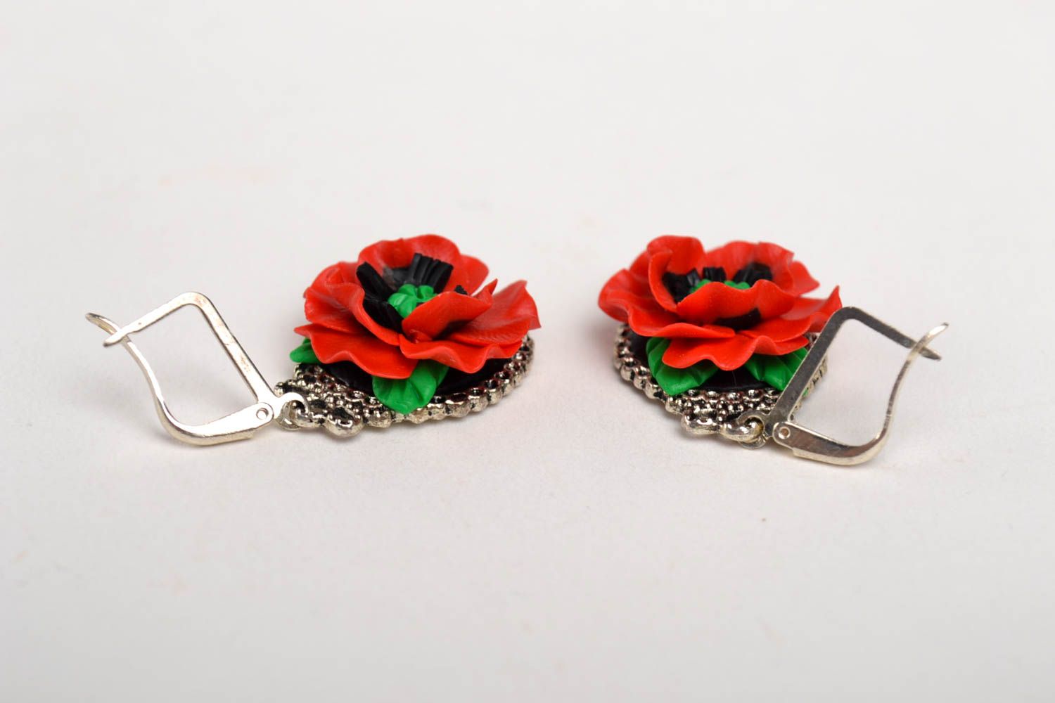 Handmade unusual cute earrings flower designer earrings elegant accessory photo 4