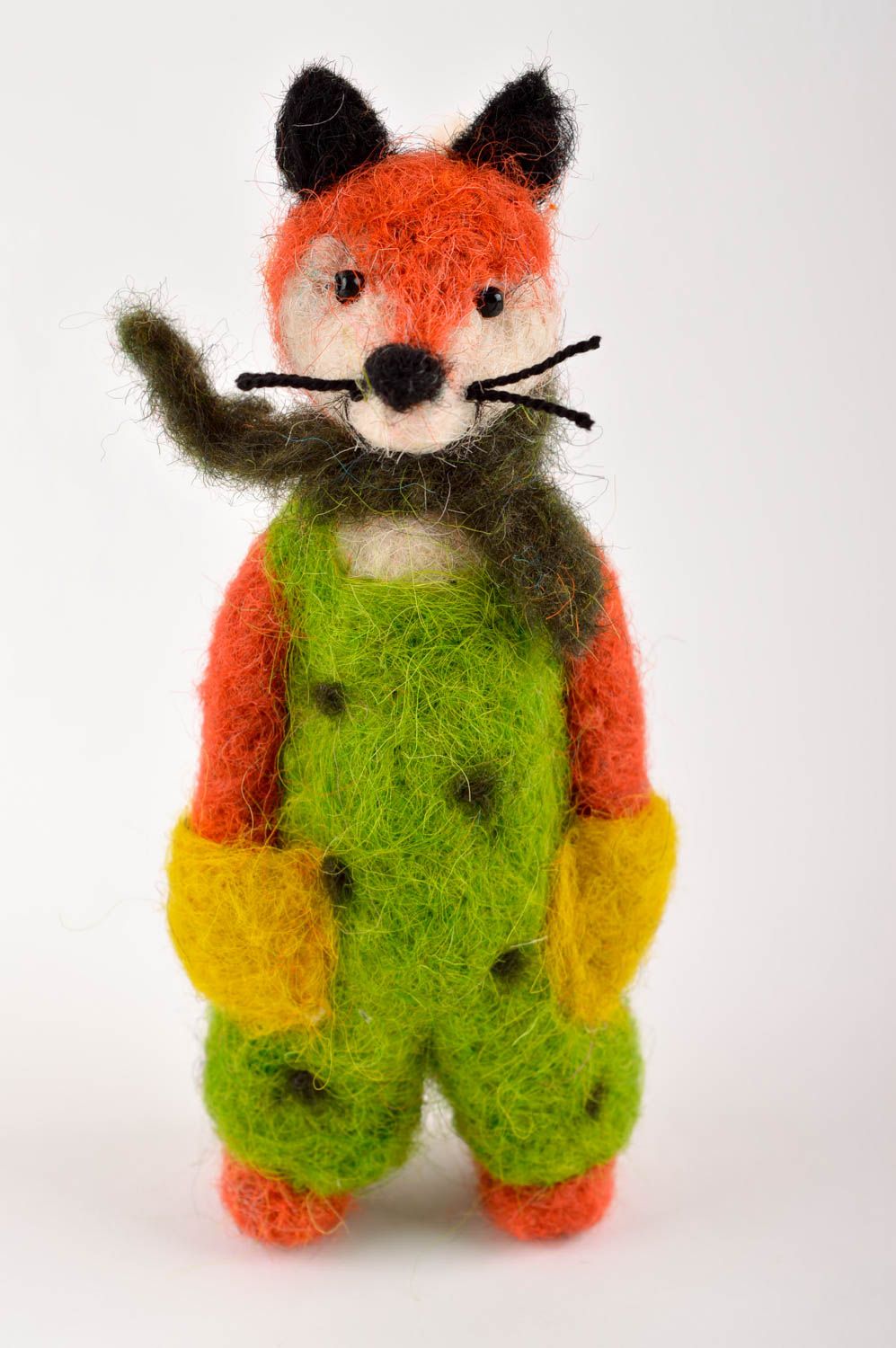 Wolle Spielzeug handmade Fuchs Kuscheltier tolles Geschenk für Kinder originell foto 2