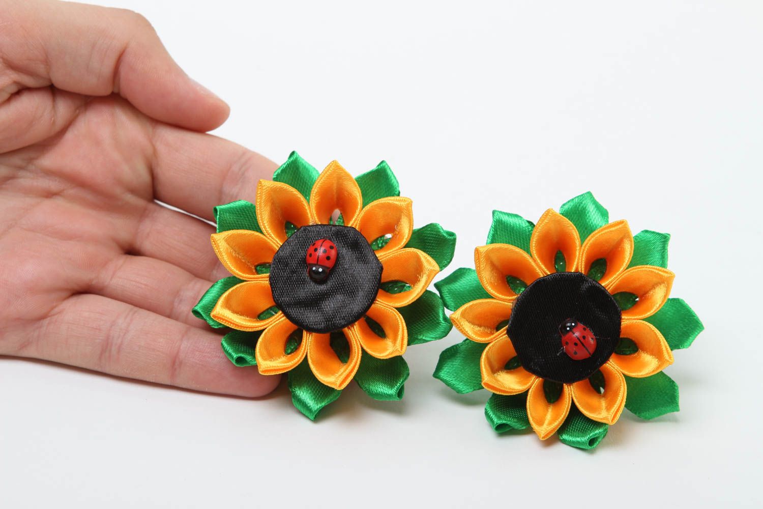 Handmade hair ties hair accessories for girls kanzashi flowers presents for girl photo 5