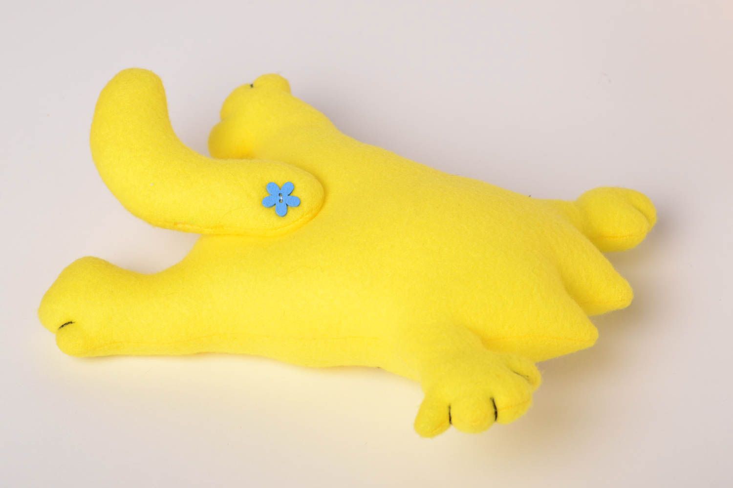 Peluche chat jaune faite main Jouet enfant Cadeau original tissu polaire photo 4