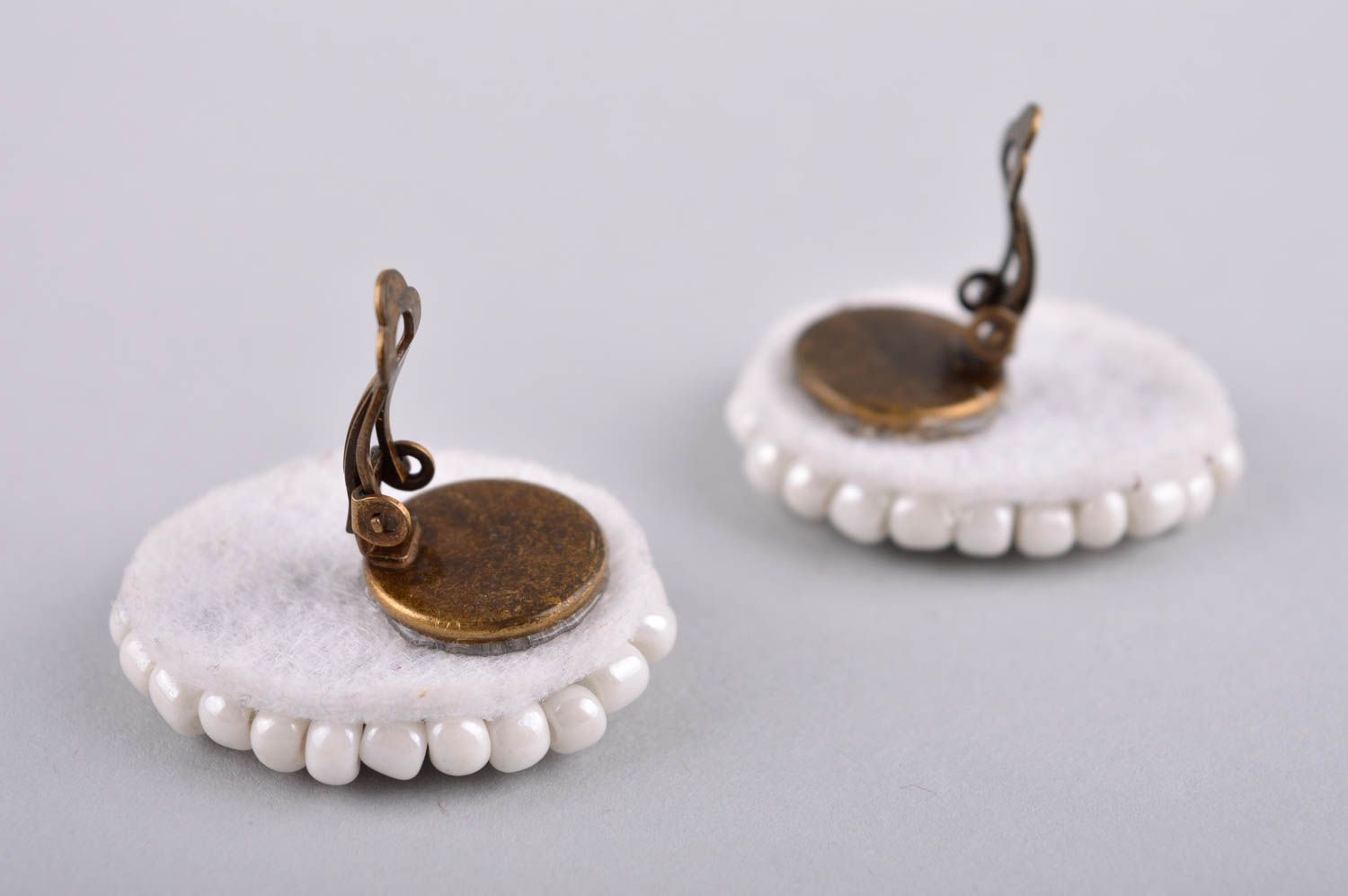 Handmade ear clips designer earrings unusual accessory gift ideas clip earrings photo 5