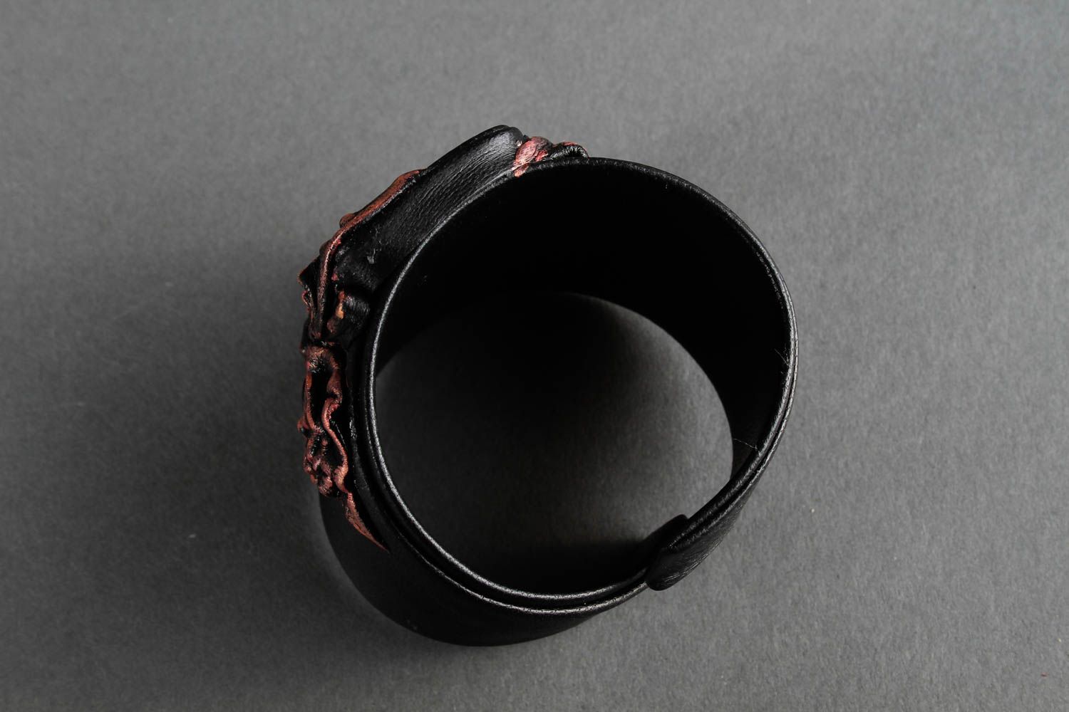 Handmade bracelet wide leather bracelet jewelry made of horn orange bracelet photo 4