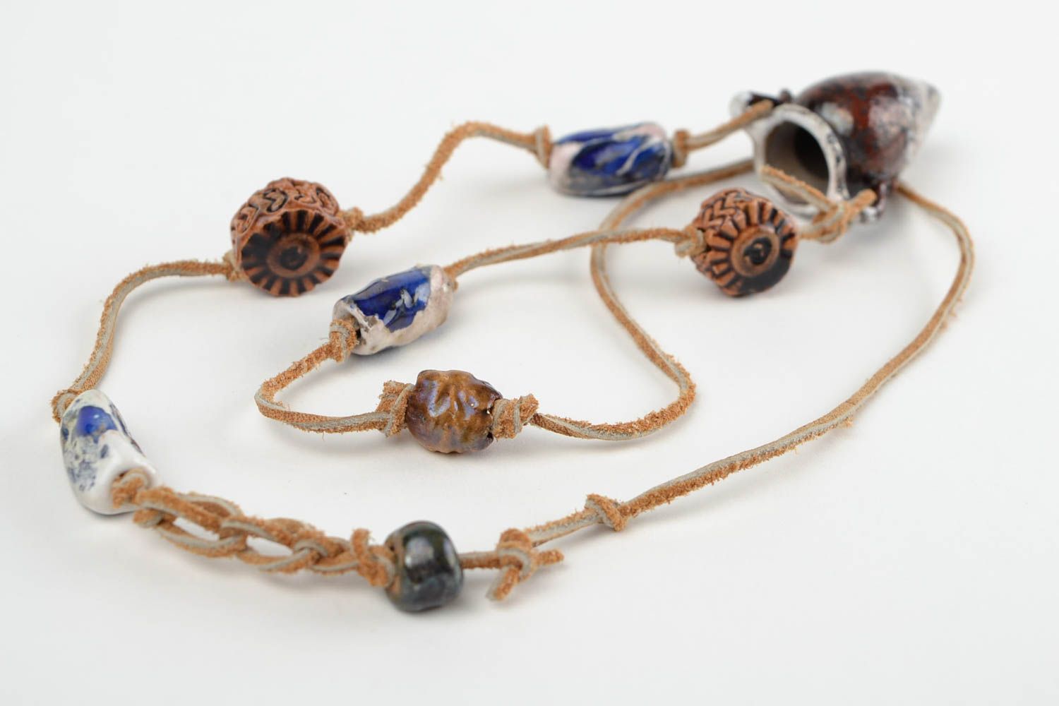 Essential oil necklace handmade jewelry ceramic jewelry aromatherapy necklace photo 1