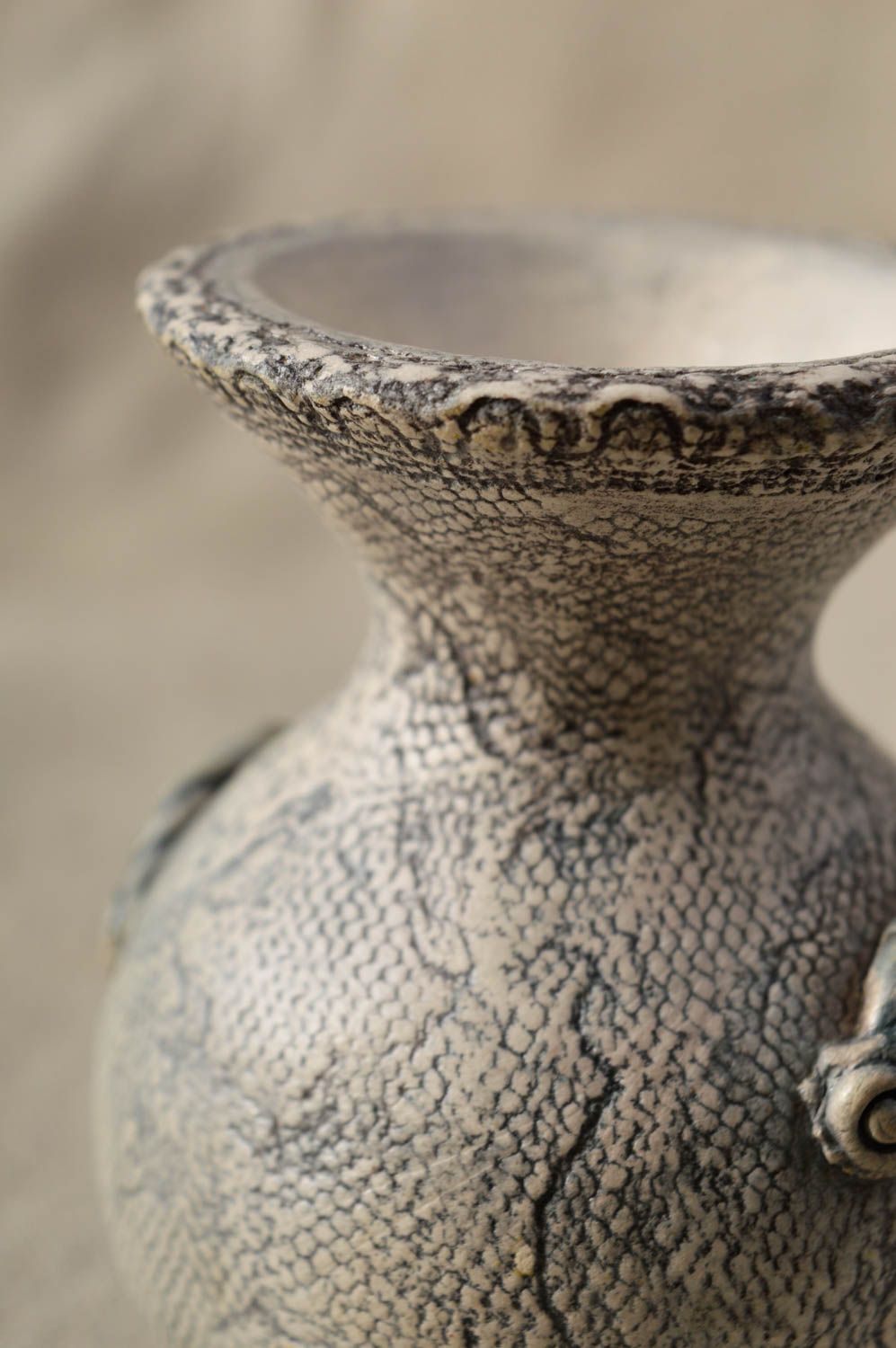 Small ceramic handmade English style 3 decor vase 0,32 lb photo 3