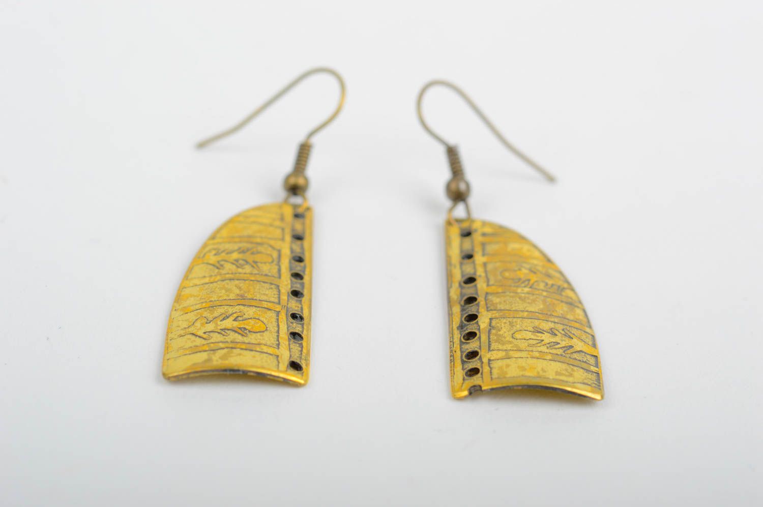 Stylish handmade metal earrings brass earrings fashion accessories for girls photo 3