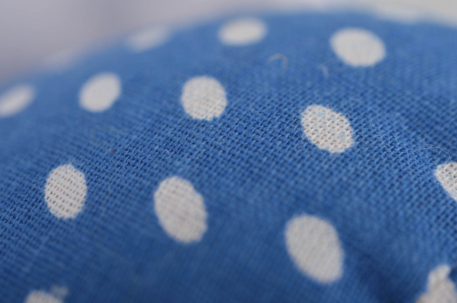 Peluche lièvre bleu à pois en coton naturel faite main décorative pour enfants photo 4