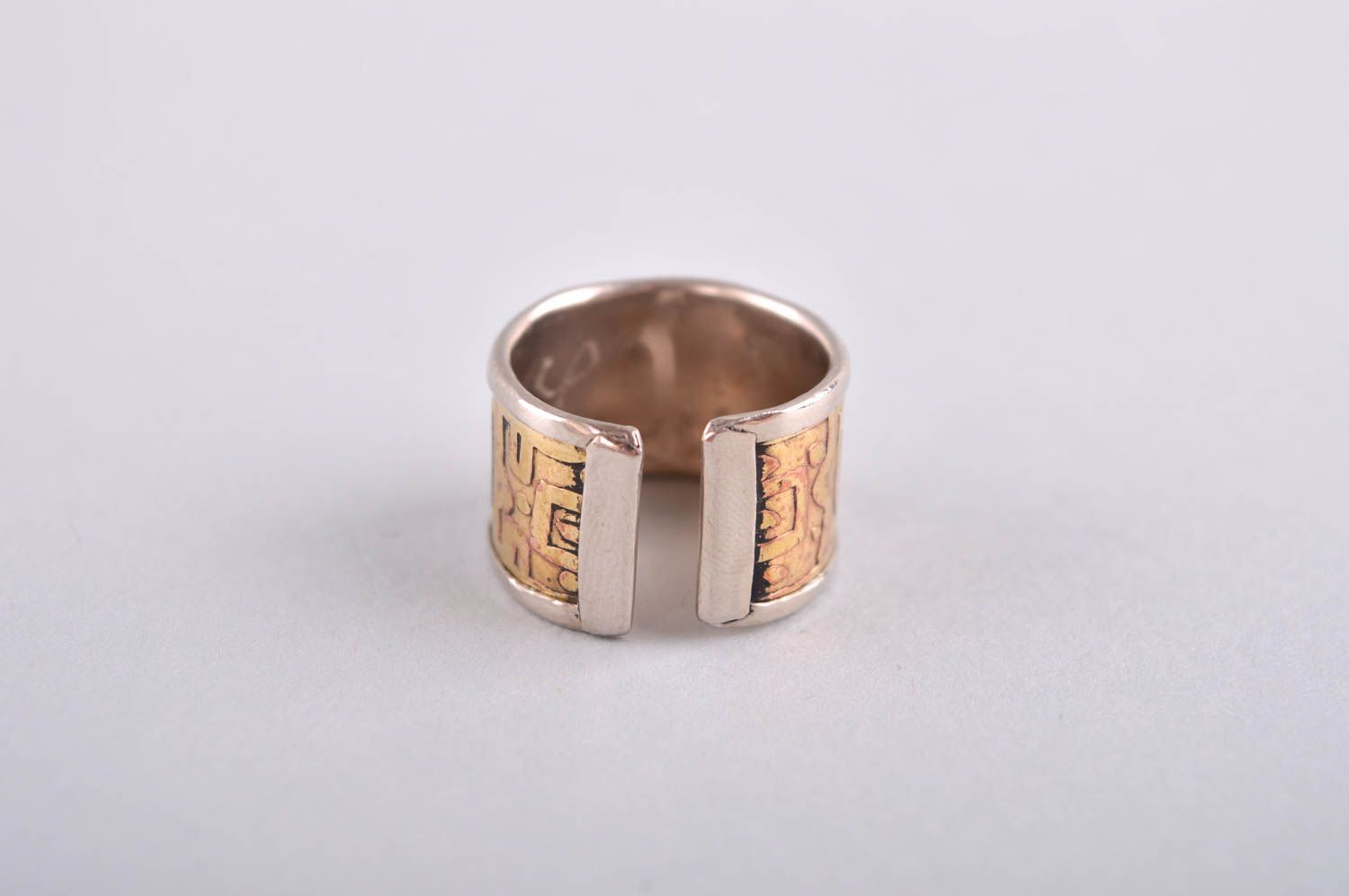 Кольцо ручной работы кольцо из мельхиора необычное металлическое украшение фото 4