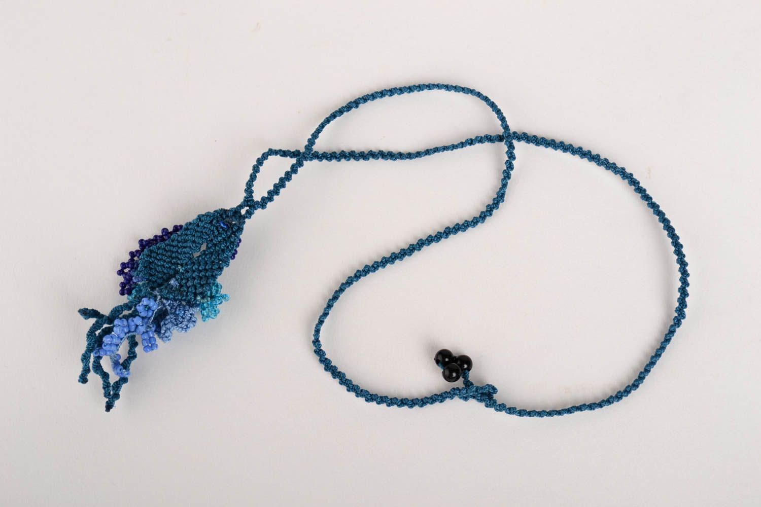 Collar artesanal de hilos azules accesorio para mujeres regalo original foto 3
