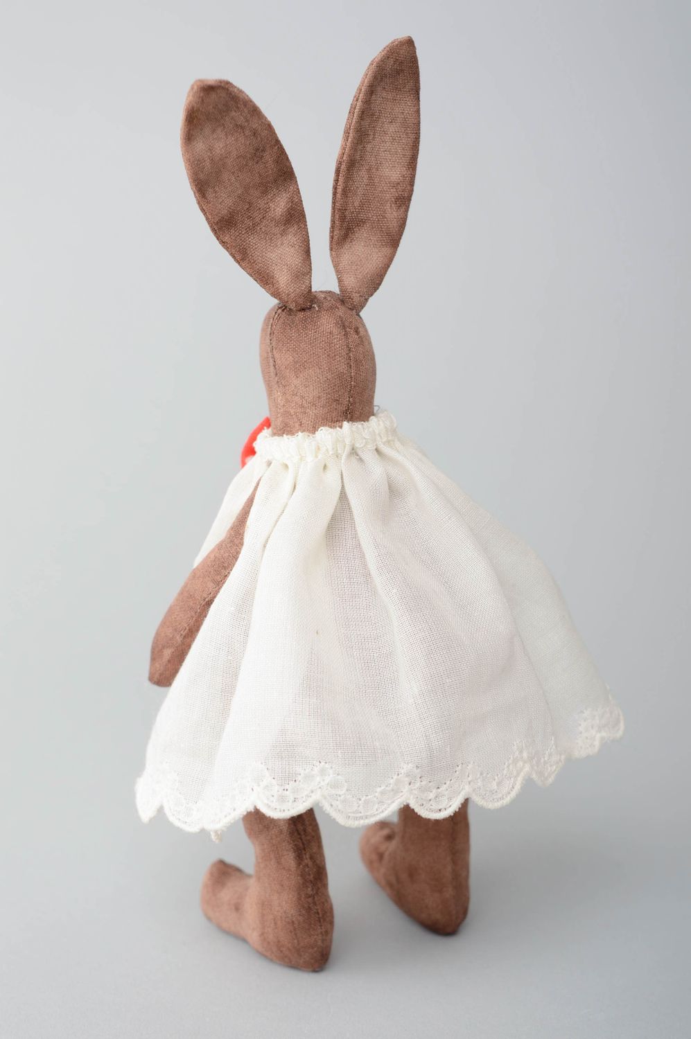 Дизайнерская игрушка мягкая заяц в платье фото 3