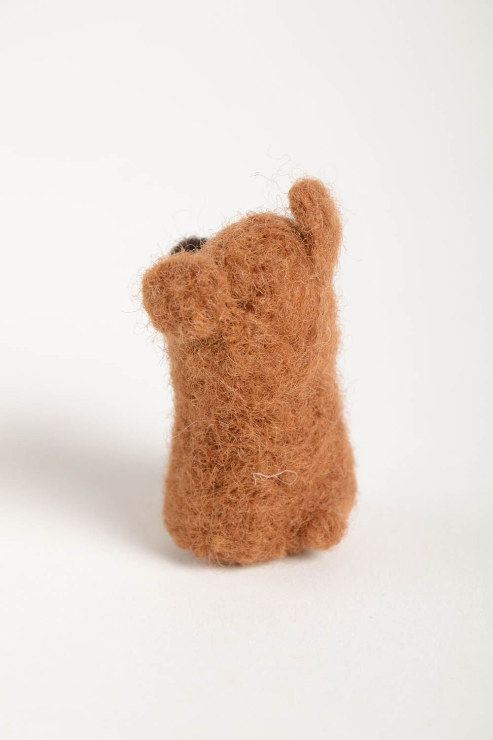Валяная игрушка ручной работы игрушка из шерсти медведь мягкая игрушка фото 3