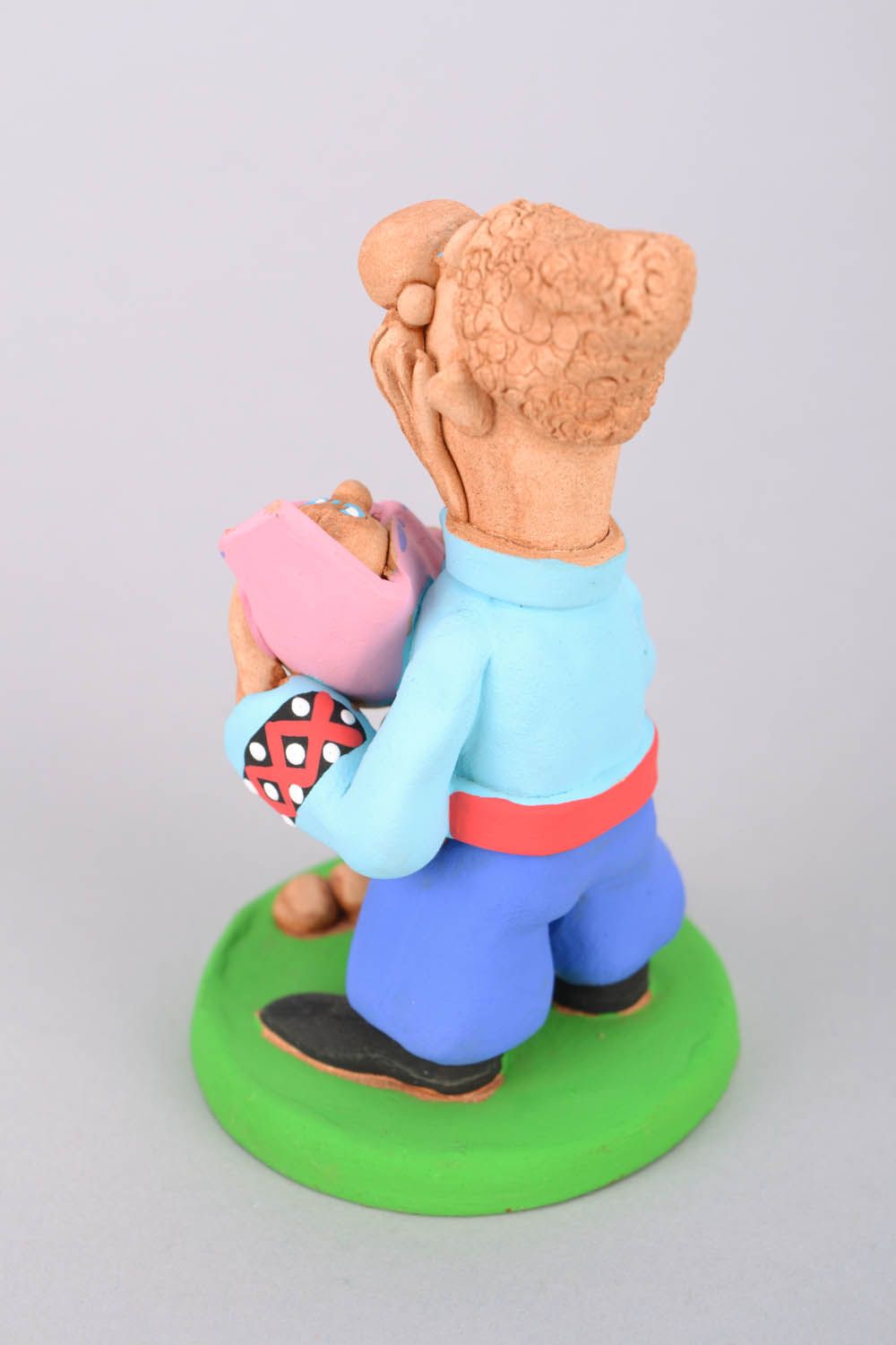 Funny clay statuette Cossack with a Baby photo 4