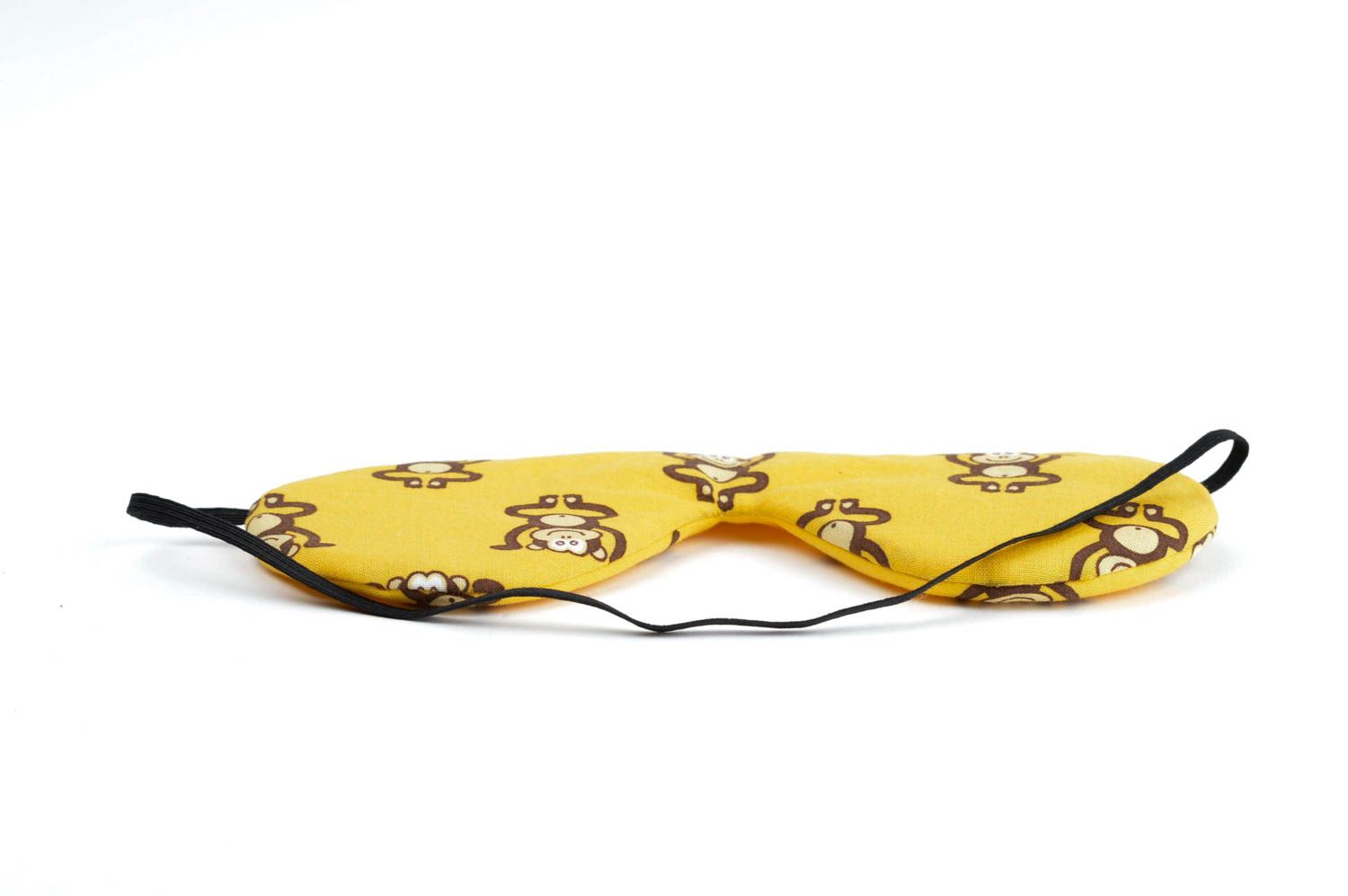 Máscara para dormir amarilla con monos antifaz artesanal accesorio de moda foto 2