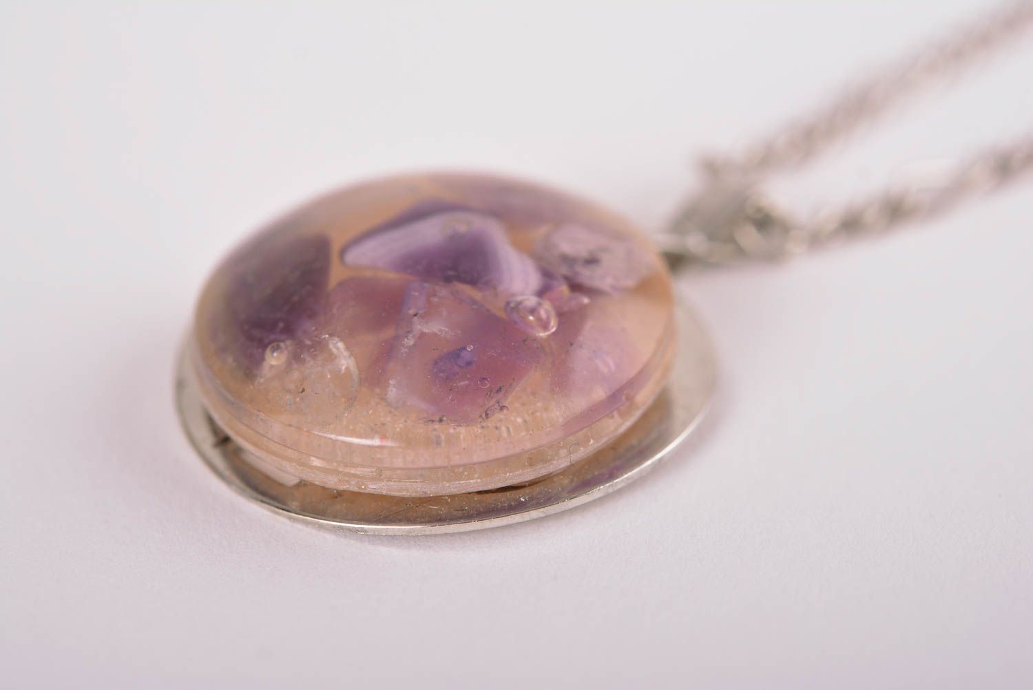Handmade pendant unusual pendant designer accessory gift ideas epoxy jewelry photo 4