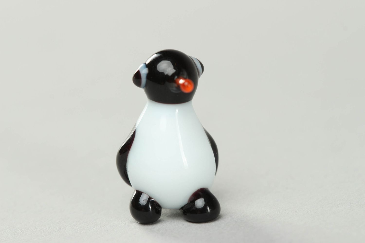 Figurine miniature en verre lampwork Pingouin photo 1
