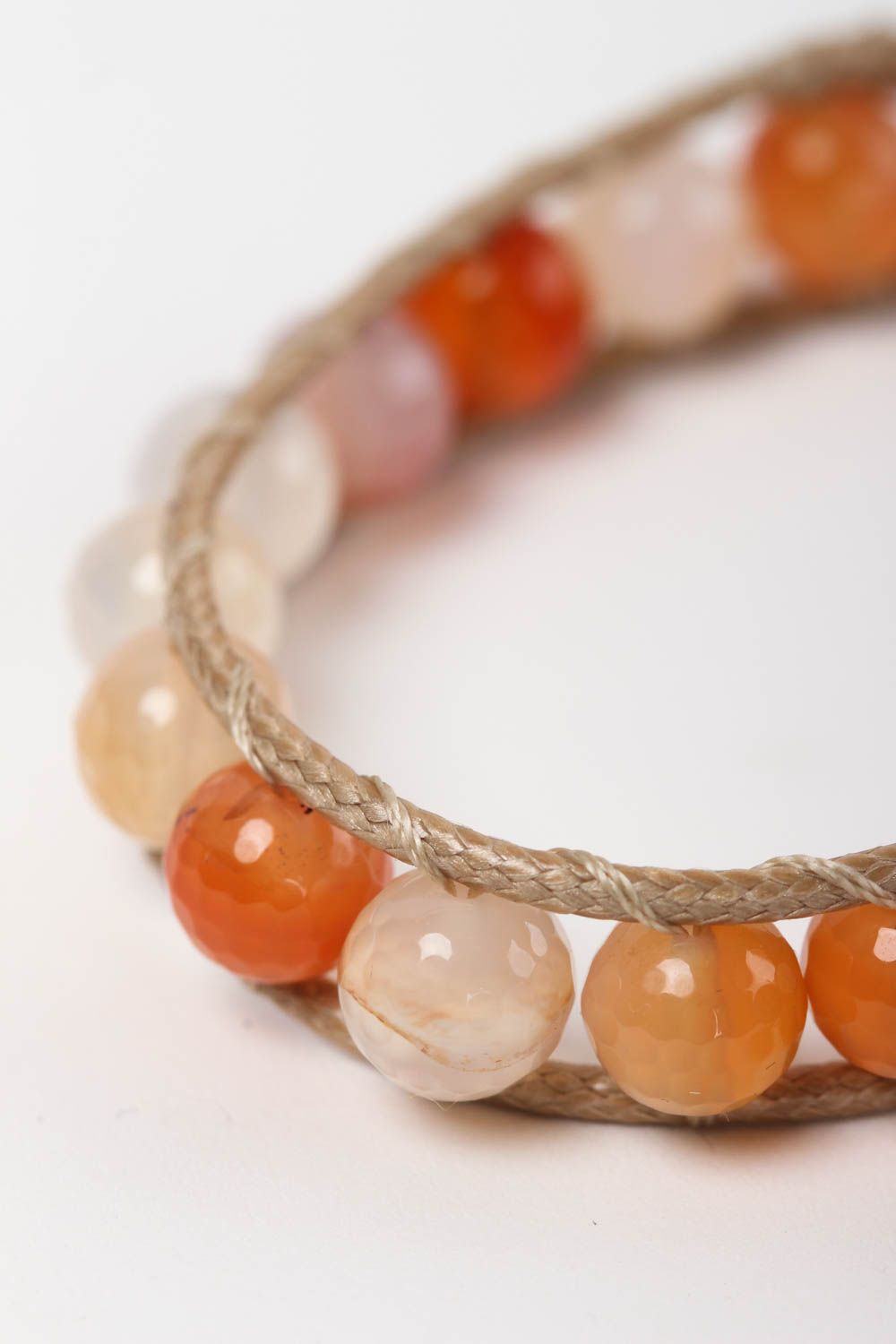 Agate bracelet handmade woven bracelet with natural stones fashion bracelet  photo 3