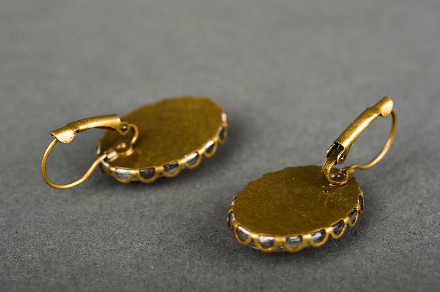Earrings with print handmade vintage earrings designer jewelry handmade jewelry photo 5