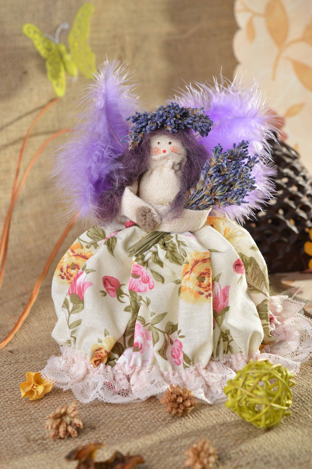 Handmade rag doll fabric toy designer doll present for children home ideas photo 1