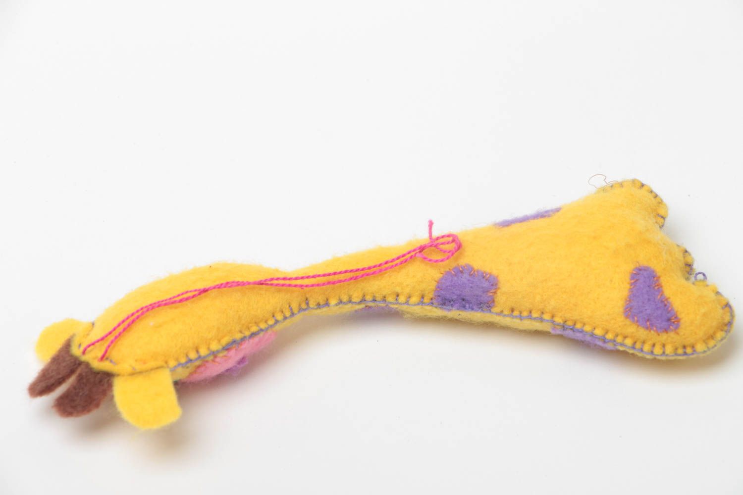 Yellow giraffe toy made of felt soft handmade designer stuffed toy for children photo 4
