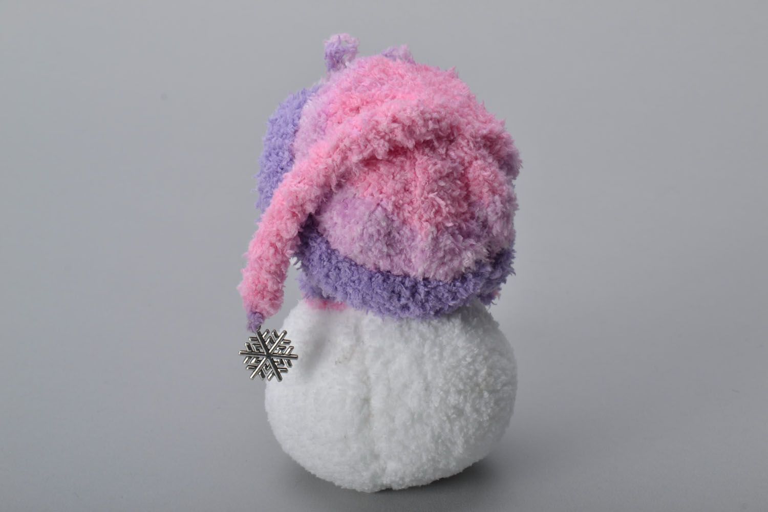 Unusual knitted toy Snowman photo 3