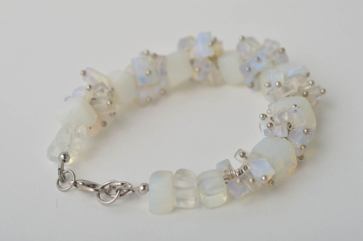 Bracelet en perles Bijou fait main Accessoire femme fil de métal céramique photo 5