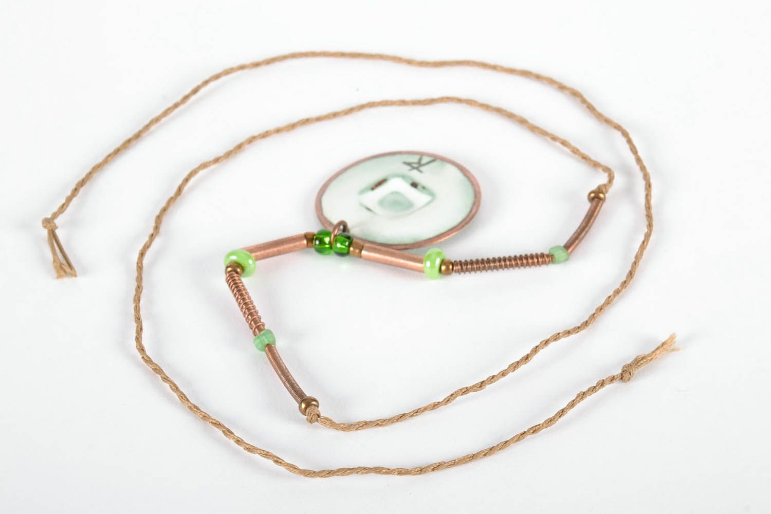 Copper pendant with hot enamel photo 3