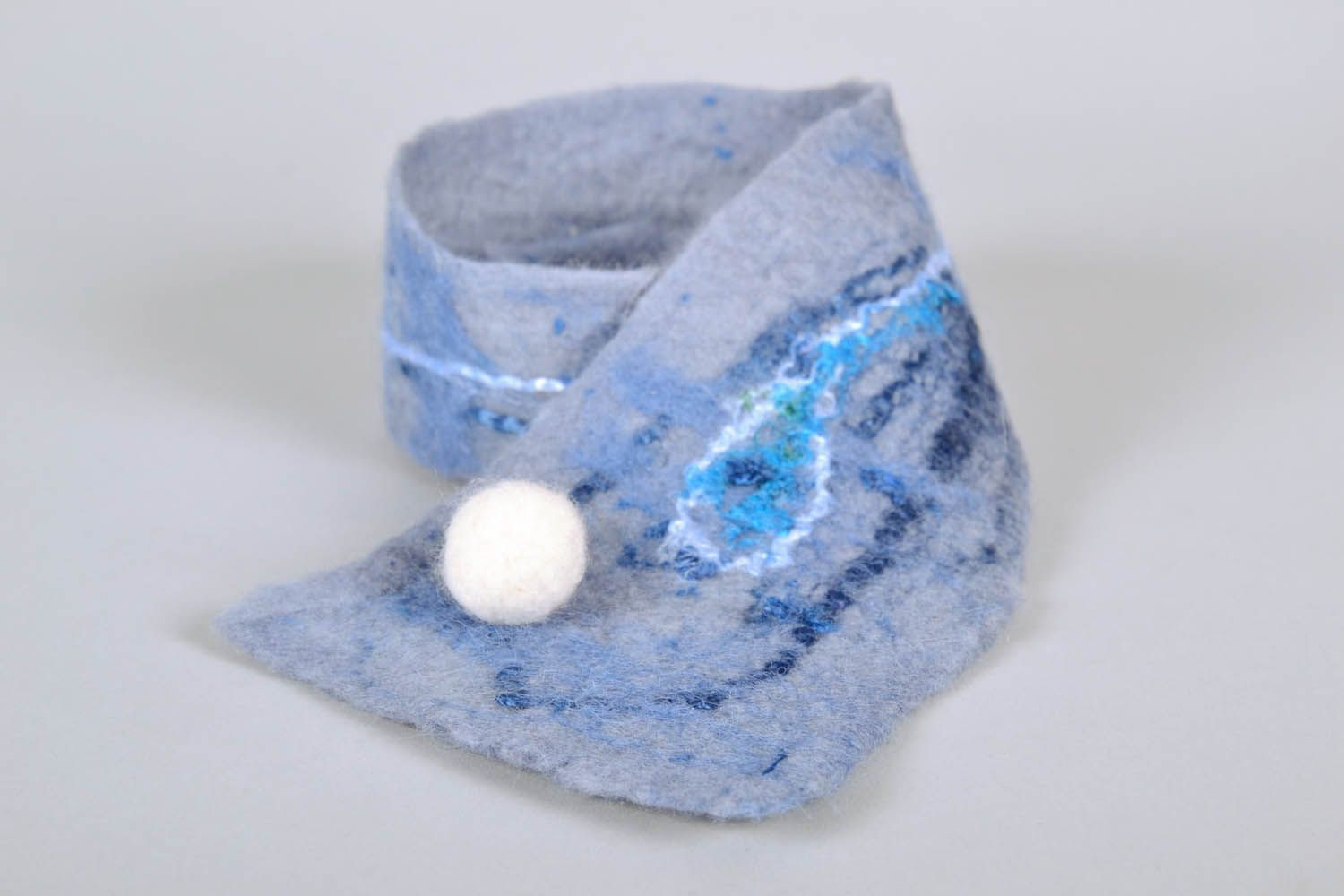 Damen Gürtel handmade Accessoire für Frauen schöner Gürtel aus Filz in Blau foto 4