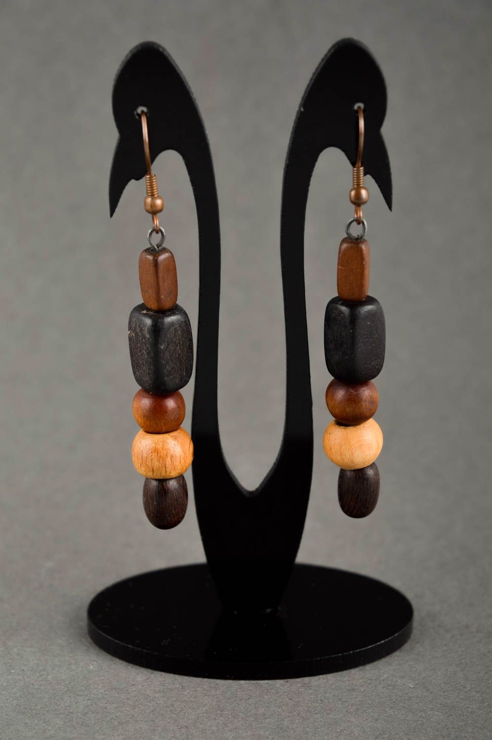 Handmade lange Schmuck Ohrringe aus Holz Accessoire für Frauen Designer Schmuck  foto 1