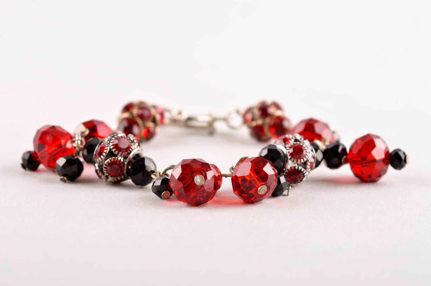 Perlen Schmuck handmade Damen Armband Geschenk für Frauen schön rot originell foto 3