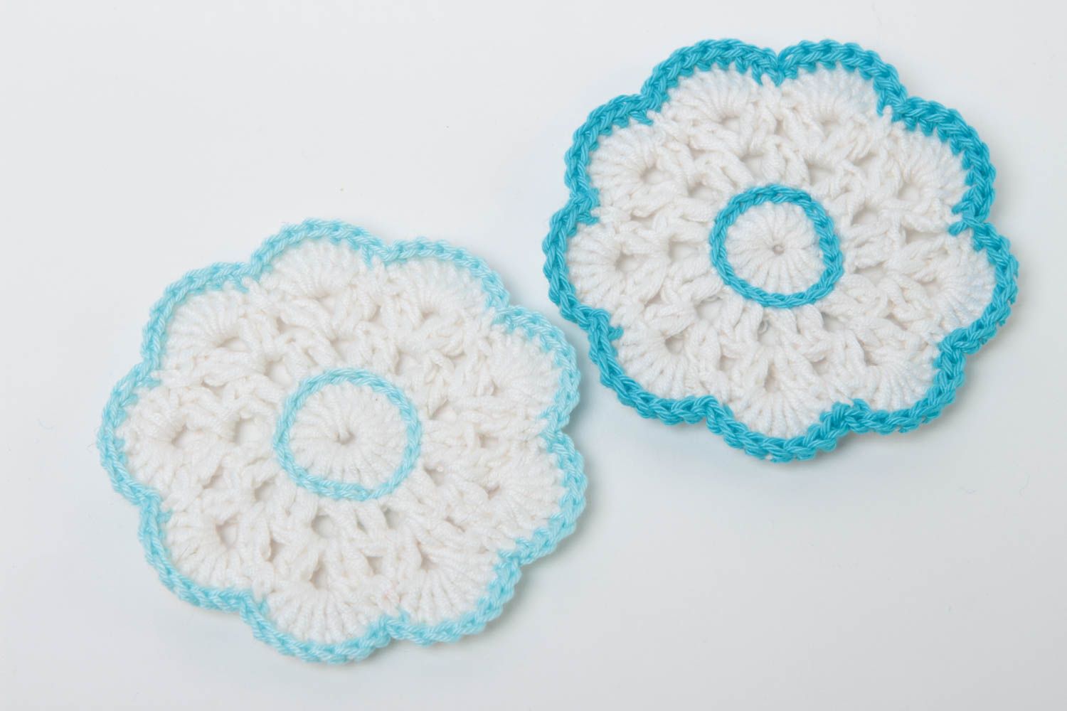 Set of 2 handmade crochet lace coasters beautiful hot pads home textiles photo 2