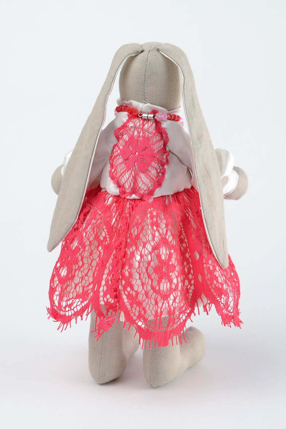 Игрушка заяц ручной работы авторская игрушка из ткани стильный подарок подруге фото 5