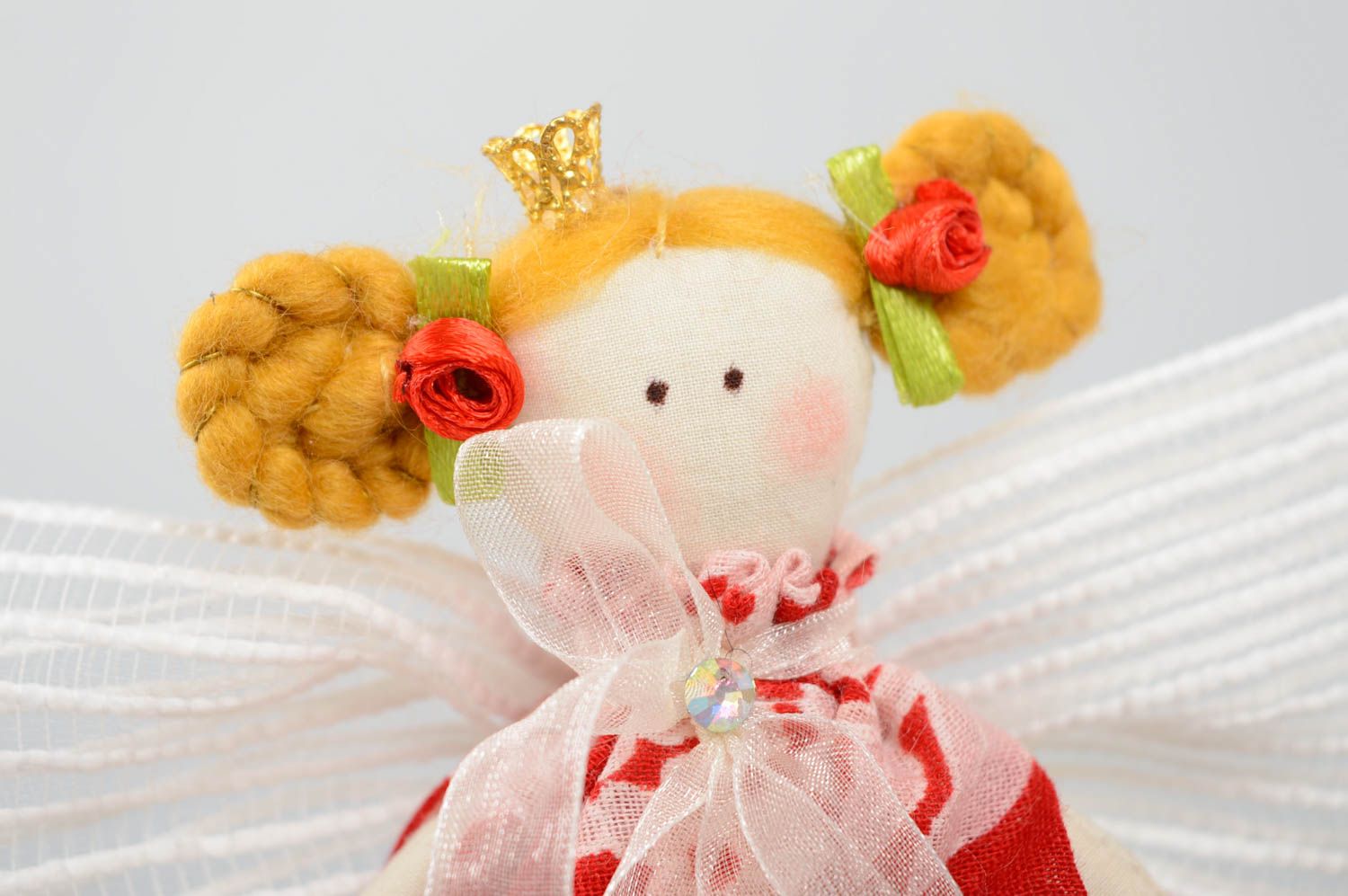Déco en tissu à suspendre en forme d'ange en coton faite main poupée décorative photo 2