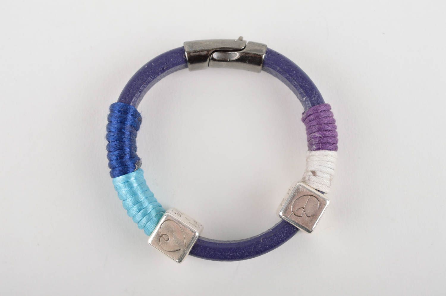 Handmade blaues Leder Armband Designer Schmuck Accessoire für Frauen  foto 3