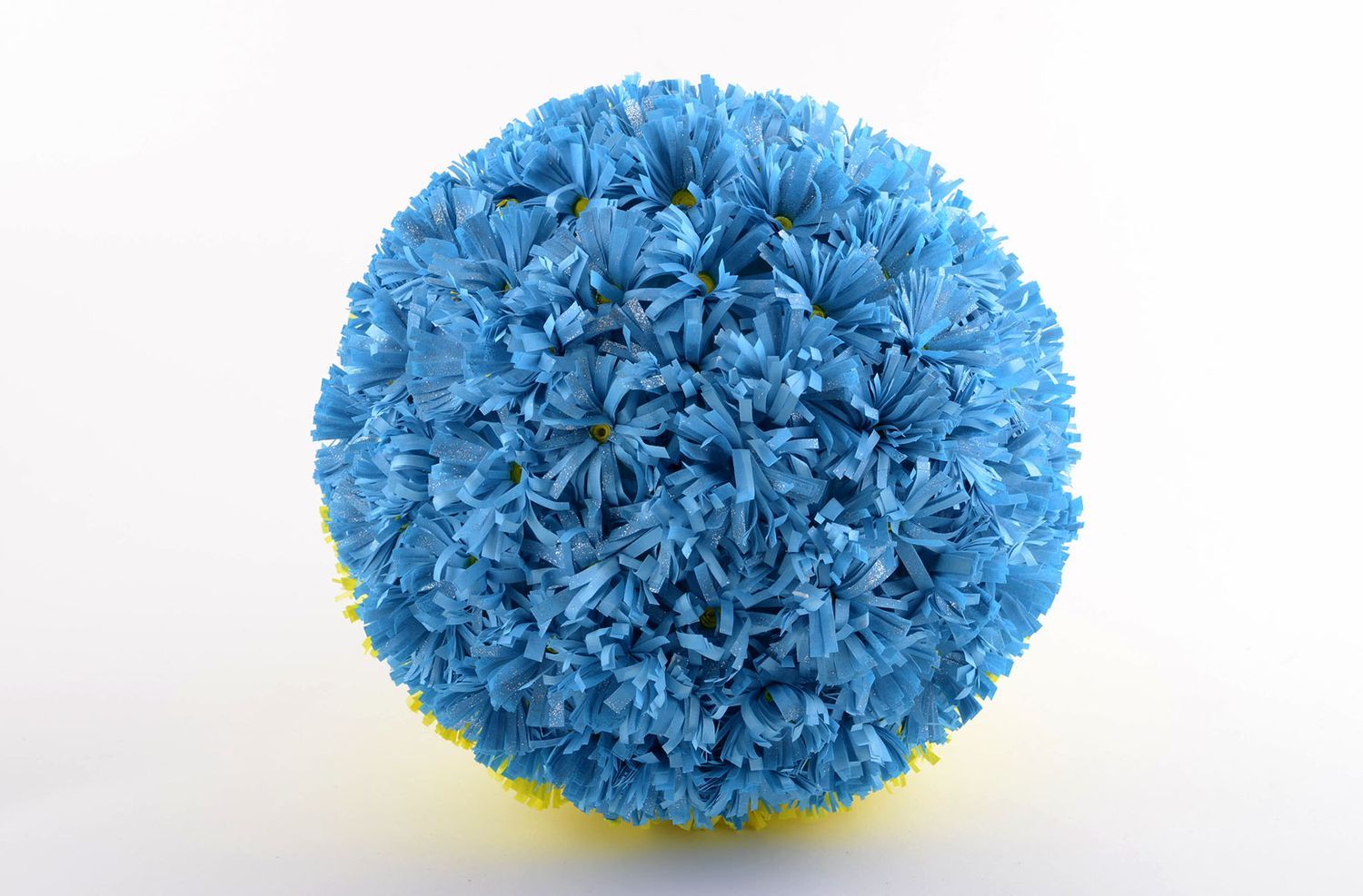 Bouquet de Fleurs artificielles fait main bleu-jaune en papier Déco maison photo 3