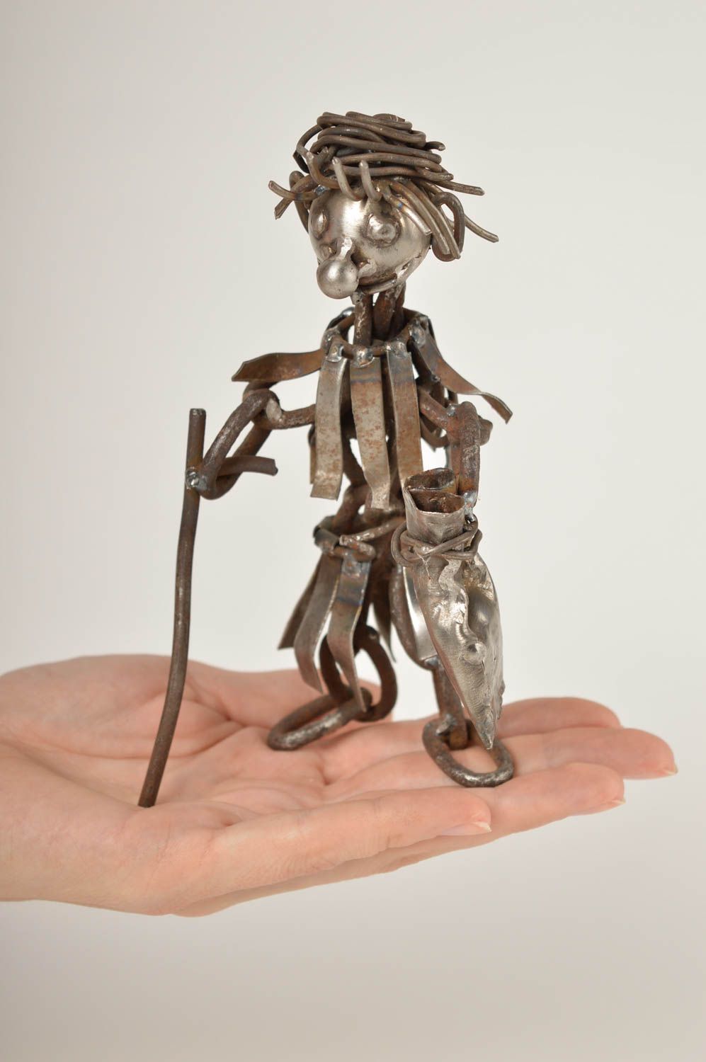 Figurine bonhomme faite main Statuette métal Déco maison petite originale photo 5