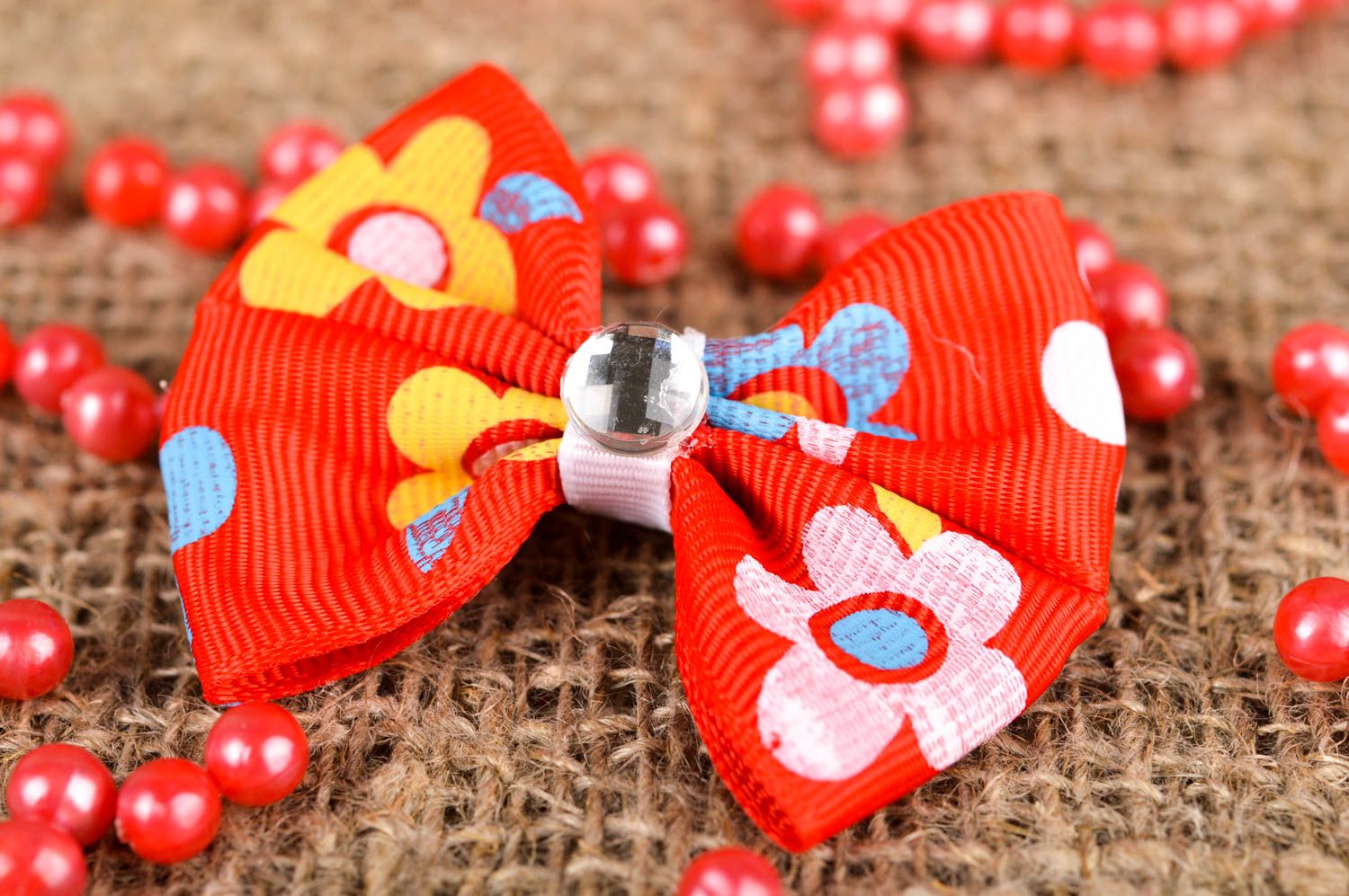 Hair accessory handmade girls hair clip butterfly ribbon hair bow nice gift photo 1