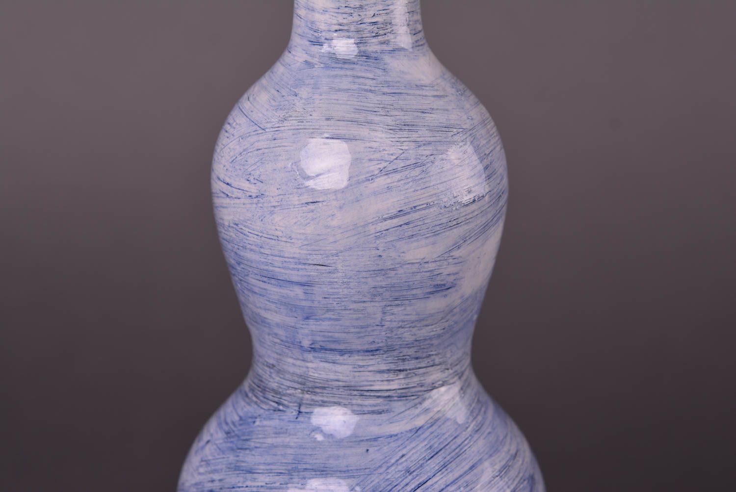 Подарок ручной работы глиняная бутылка голубая керамическая бутылка 700 мл фото 4