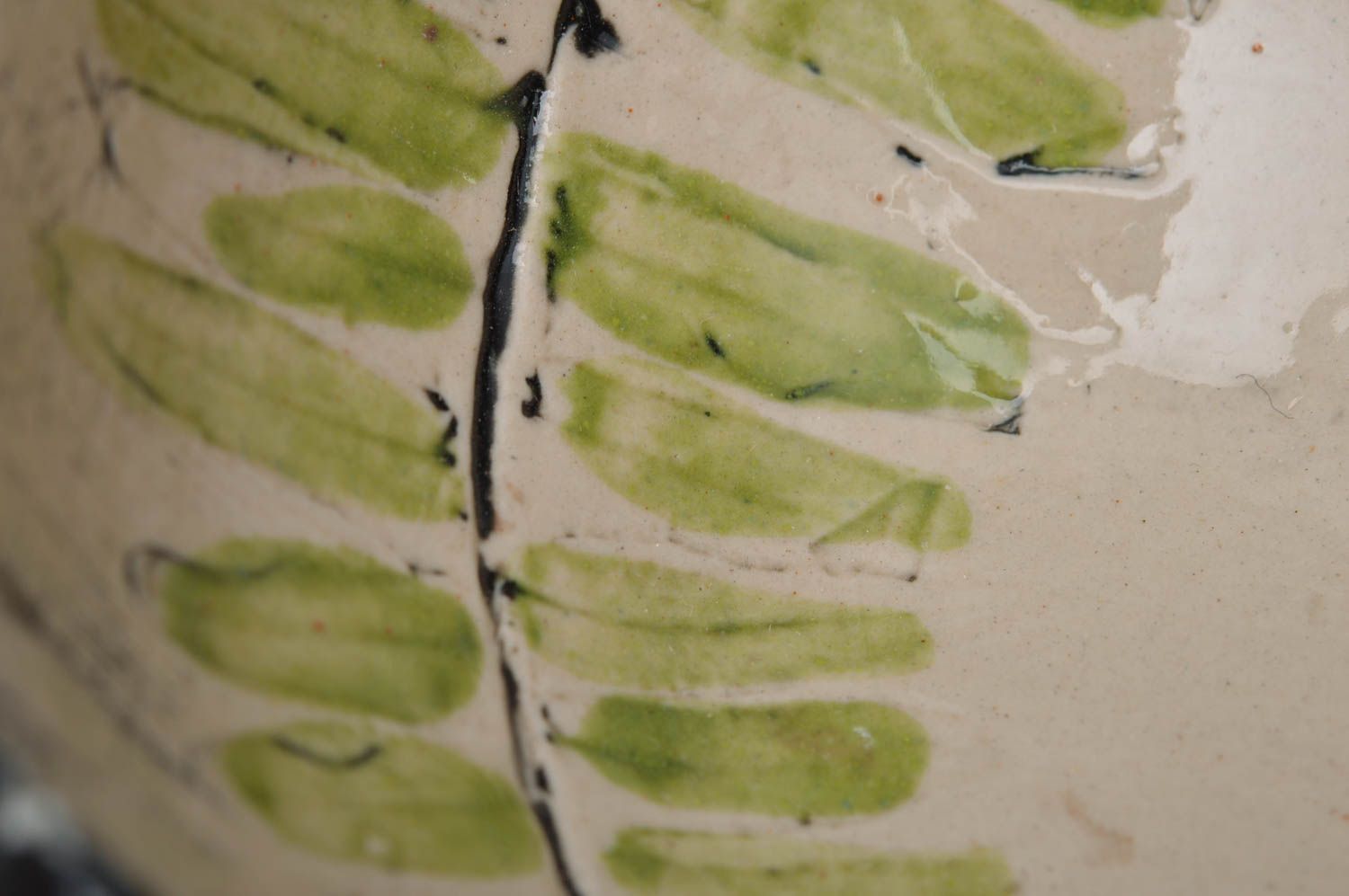 Bol à bords déchirés en porcelaine fait main marron original pour salades photo 3
