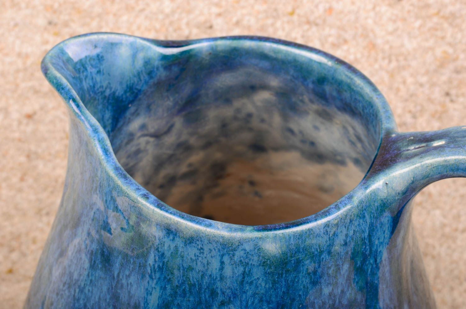 Ensemble de vaisselle poterie cruche en céramique et 4 tasses faites main photo 3